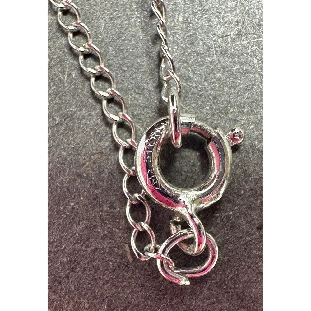 VTG Reeds Sterling Silver Heart Locket Necklace Original Box 16